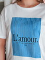 T-shirt damski LAMOUR niebieski Dstreet RY2587