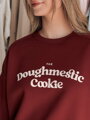 Bordová dámska mikina COOKIES s priestorovou potlačou BY1445