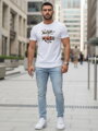Herren Retro bedrucktes weißes T-Shirt Dstreet NX5094R