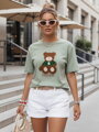 T-shirt damski BAREN ciemnozielony Dstreet RY2539