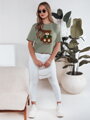 T-shirt damski BAREN ciemnozielony Dstreet RY2539