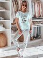 T-shirt damski z pudlem LUMIFITU błękitny Dstreet RY2737
