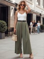 Sukňové nohavice s opaskom FLOWES khaki UY2593