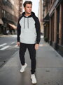 Pánska basic mikina s kapucňou, šedá Dstreet BX5892