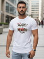 Herren Retro bedrucktes weißes T-Shirt Dstreet NX5094R