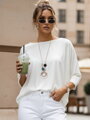 Bluzka damska one size oversize z wisiorkiem LUZVIA ecru Dstreet RY2771