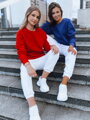 Klasická modrá mikina FASHION II bez zapínania.