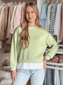 Mätová dámska mikina LUZZIO oversize s vrstveným efektom BY1381