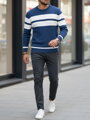 Pánsky modrý sveter Dstreet WX2332