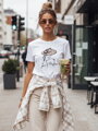 T-shirt damski z nadrukiem WOMANPOW biały Dstreet RY2804