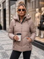 Dámska zateplená prešívaná bunda Dstreet béžová TY5753