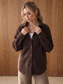 Dámska oversize košeľová bunda NY0822 – hnedá