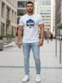 Bedrucktes Herren-T-Shirt EXPAND weiß Dstreet NX5004R