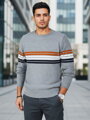 Pánsky sivý pruhovaný sveter Dstreet WX2324