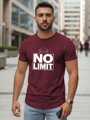 Pánske bordové bavlnené tričko s potlačou No limit Dstreet NX0129R