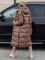 VELVETTI dámska dlhá prešívaná bunda s kapucňou, obojstranná ťava Dstreet TY4650