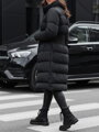 Dámska dlhá prešívaná zimná bunda FABWARM black Dstreet TY4620