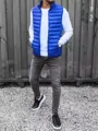 Modrá pánska vesta
