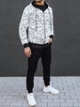 Pánska mikina na zips s kapucňou, biela Dstreet BX5811