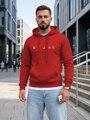 Pánska mikina s nápisom RELAX a kapucňou Dstreet červená NX0001BX