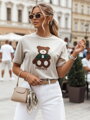 T-shirt damski BAREN pistacjowy Dstreet RY2566