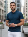 Pánske polo tričko modré Dstreet PX0603