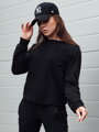 Čierna dámska mikina GLAMFLAIR v minimalistickom štýle BY1319