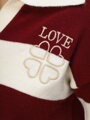 Dámsky sveter s golierom a výšivkou LOVE MY2658 – bordová