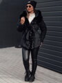 Prešívaná dámska zimná bunda FURSOFT s kapucňou čierna Dstreet TY4670