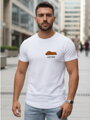 Herren-T-Shirt mit minimalistischem Druck weiß Dstreet NX5096R