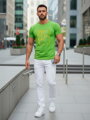 Herren T-Shirt mit Totenkopf und Blumendruck NX079R