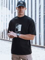 Pánske tričko s potlačou čiernej farby Dstreet RX5516