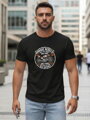 Herren Motorrad Print T-Shirt schwarz Dstreet NX5007R