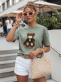 T-shirt damski BAREN ciemnozielony Dstreet RY2539