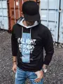 Pánska čierna mikina s trendy potlačou