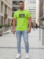 Bedrucktes lindgrünes Herren-T-Shirt Dstreet NX5014R