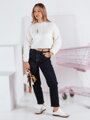 Dámske rifľové nohavice mom fit STRAIGHTY ciemnogranatowe UY2390