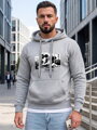 Pánska mikina s nápisom TOKYO a kapucňou Dstreet svetlosivá NX5146BX
