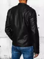 Čierna koženková bunda so stojačikom
