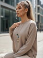 Bluzka damska one size oversize z wisiorkiem NUBISS popielata Dstreet RY2800