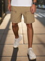 Pánske khaki cargo kraťasy Dstreet SX2507