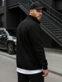 Klasická pánska čierna mikina bez kapucne (bx4110)