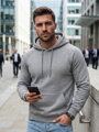 Pánska bordová mikina s kapucňou BX5479