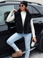 Čierna dámska semišová vesta s hrejivou podšívkou WOOLZIP TY4742