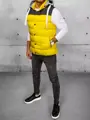Žltá prešívaná bunda s kapucňou