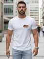 Herren-T-Shirt mit minimalistischem Druck weiß Dstreet NX5096R
