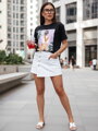 Dámske sukňové šortky SUMERLUXE biele SY0338
