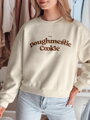 Dámska mikina COOKIES – svetlobéžová, s priestorovou potlačou BY1446