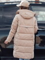 NORFFI dámska zimná bunda dlhá prešívaná s kapucňou béžová Dstreet TY4662