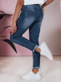 Dámske rifľové nohavice slim fit stredný pás FLEXI tmavomodré UY2389